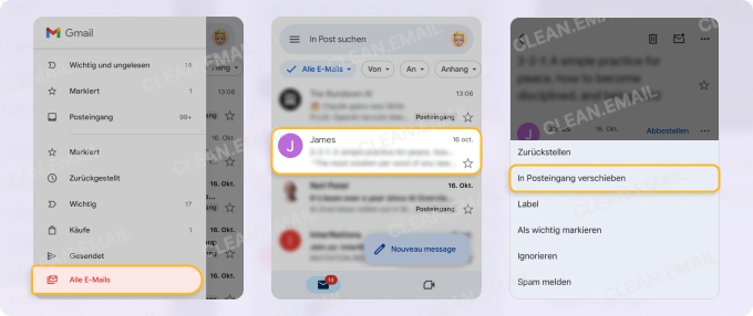 So rufen Sie archivierte E-Mails in Gmail ab auf dem Handy