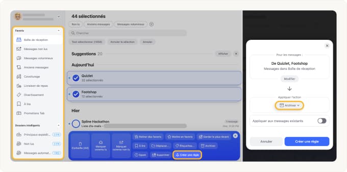 Créez des règles de Nettoyage auto à partir de n’importe quelle vue