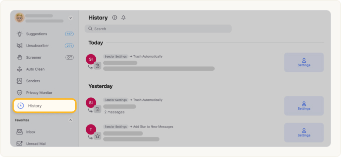 Get History of All Auto Clean Actions Applied