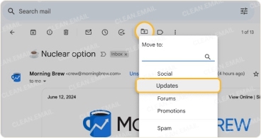 Gmail category tabs with emails sorted into Promotions instead of Primary
