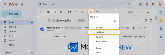 Gmail category tabs with emails sorted into Promotions instead of Primary