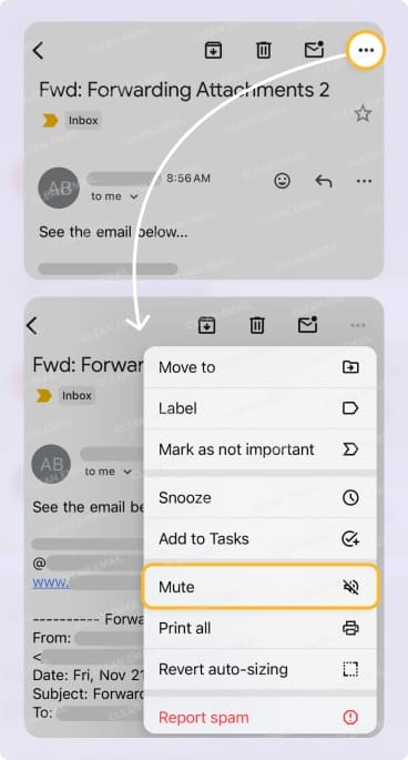 How to mute a conversation in Gmail on iPhone