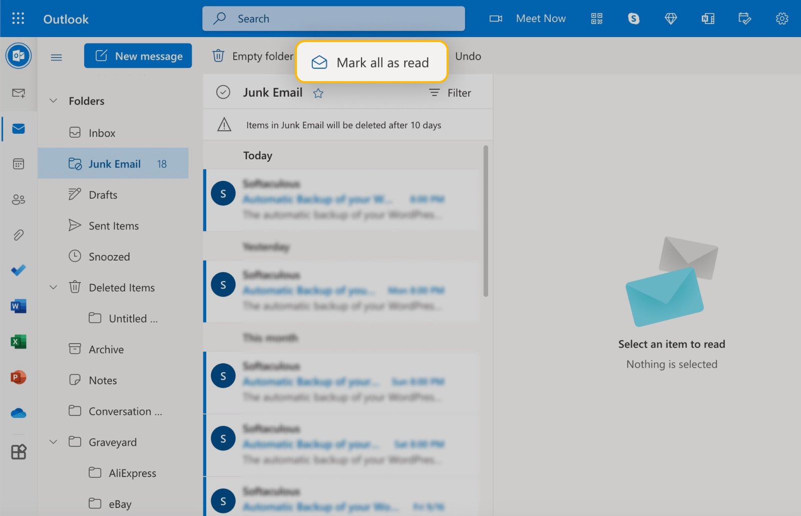 How To Mark All Deleted Emails As Read In Outlook