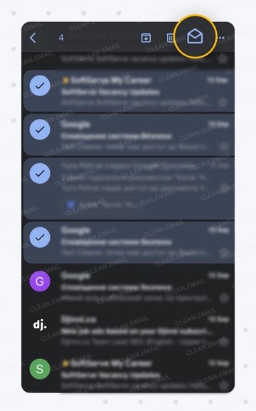 Manually select unread emails by label, importance, or star
