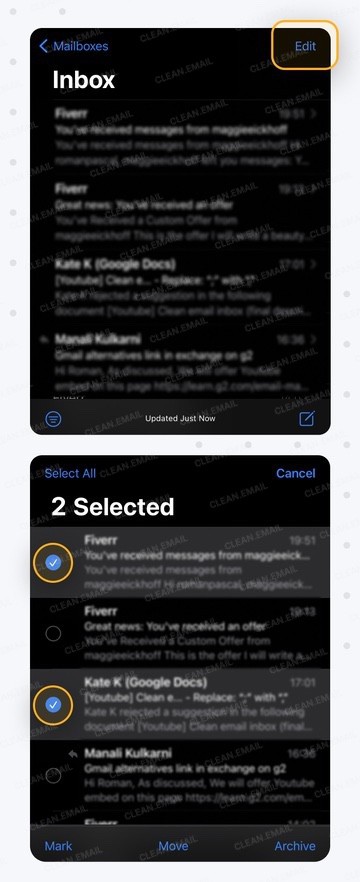 How to mark multiple messages