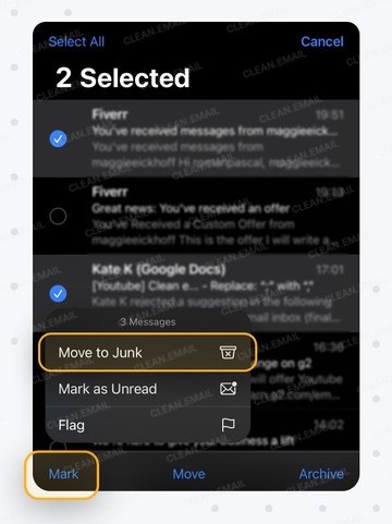Mark Emails as Spam in Apple Mail on iPhone