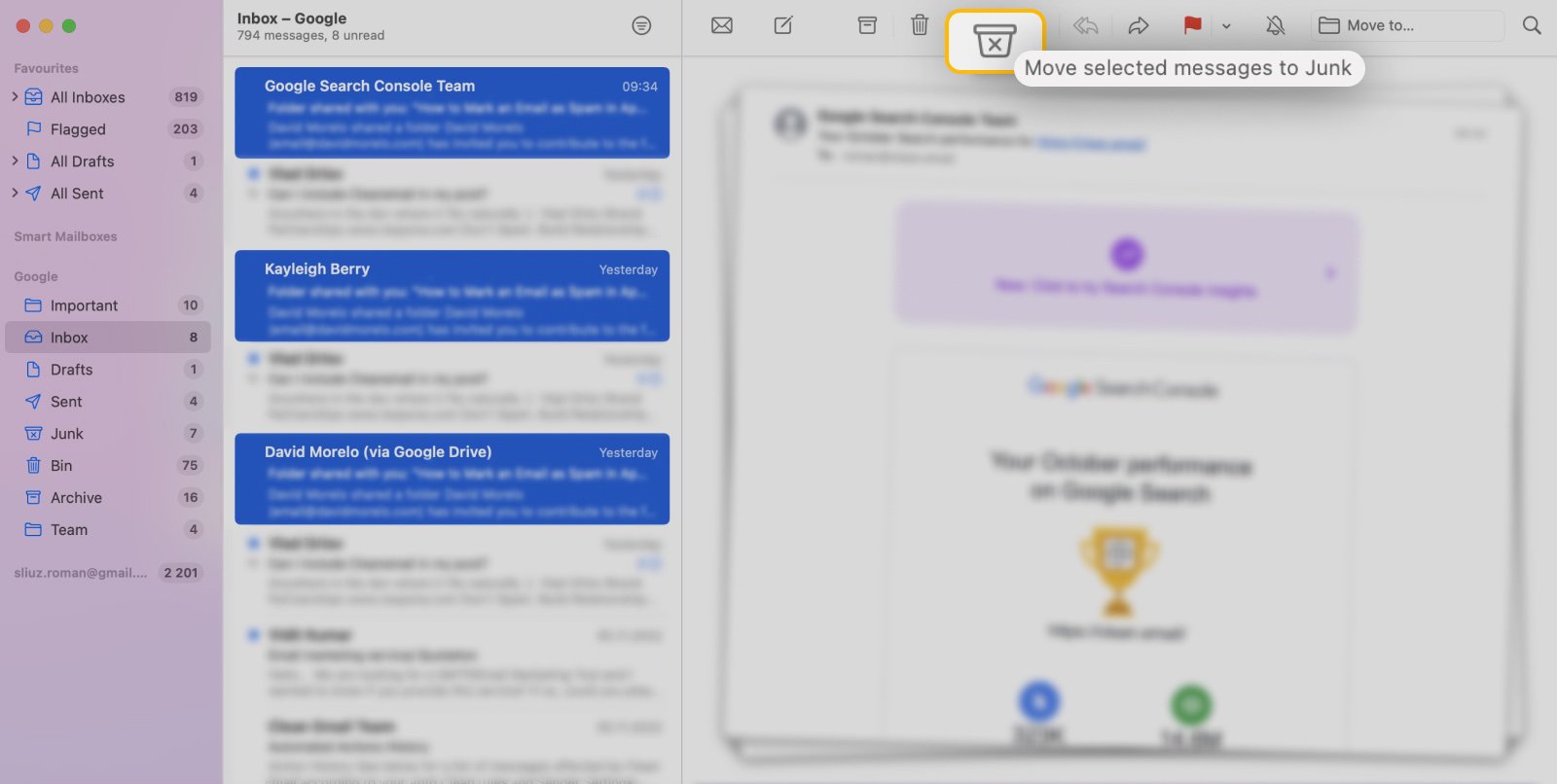 how to remove email from spam emails