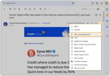Gmail filter with “Never send it to Spam” for trusted senders