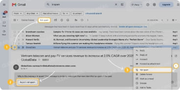 How to mark an email as Not Spam in Gmail