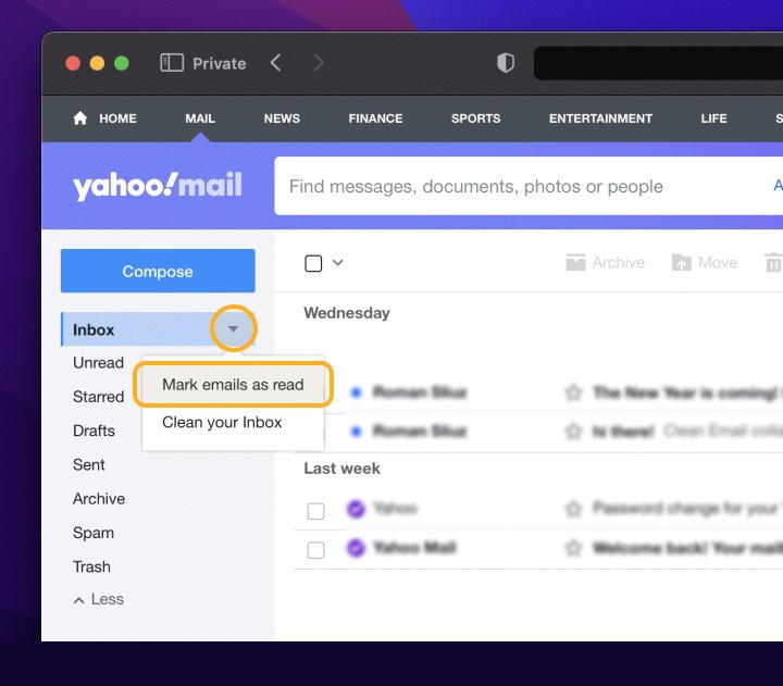 How to Mark All Emails as Read in Yahoo | Clean Email