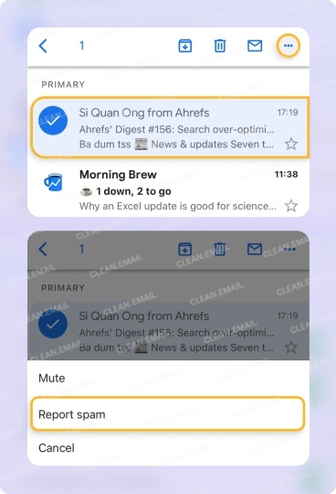 Mark spam in Gmail on iPhone