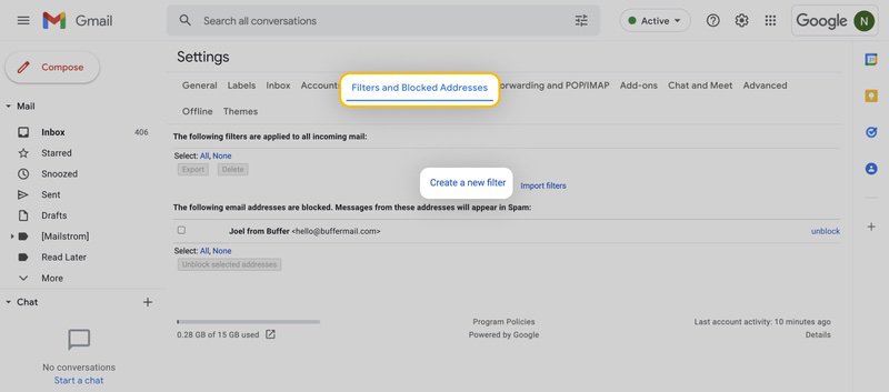 Create rules in Gmail