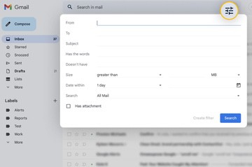 How vĩ đại tìm kiếm in Gmail app