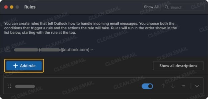 Click the Add rule (plus) button