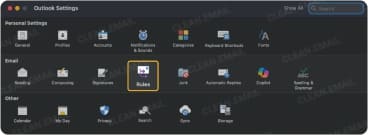 Outlook for Mac Rules settings