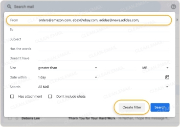 Move emails from multiple addresses