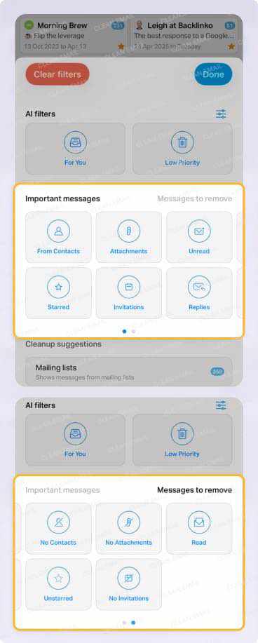 Chuck Pro advanced email filters for organizing and reviewing messages