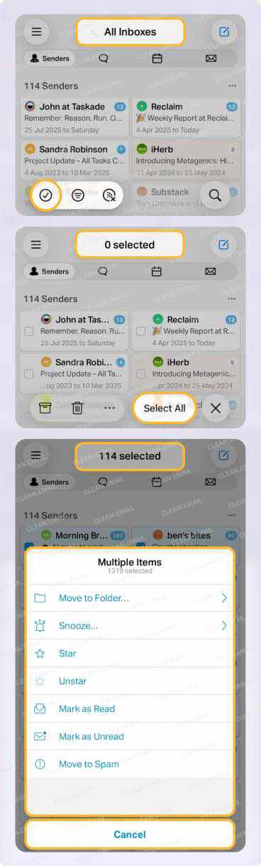 Chuck groups emails for bulk organization and management