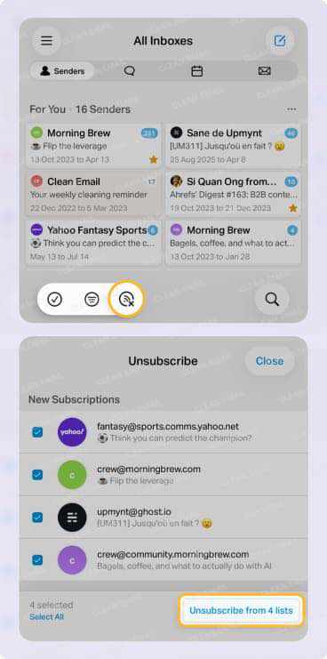 Chuck mass unsubscribe tool for managing email subscriptions