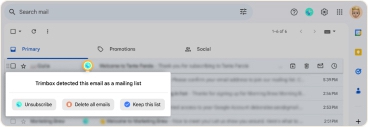 Unsubscribe from emails directly in Gmail using Trimbox