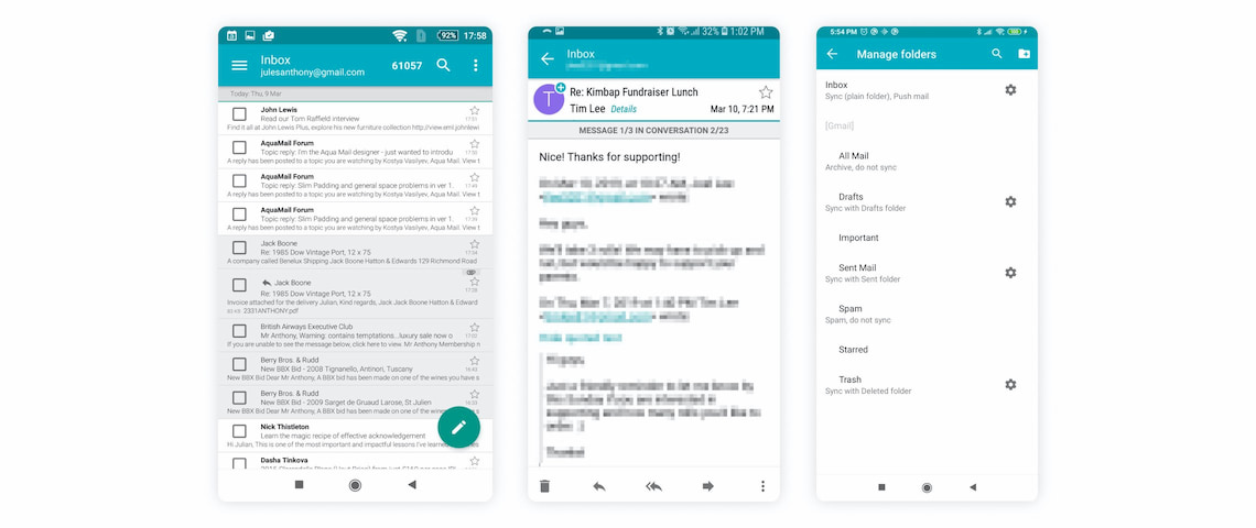 best email app for android 2018 with no adds