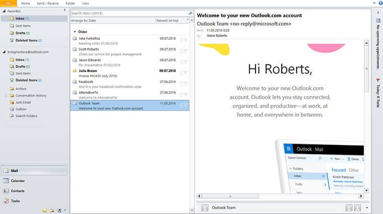 Outlook email client for Windows 10