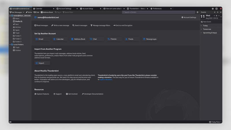 Thunderbird best free email client to stay productive