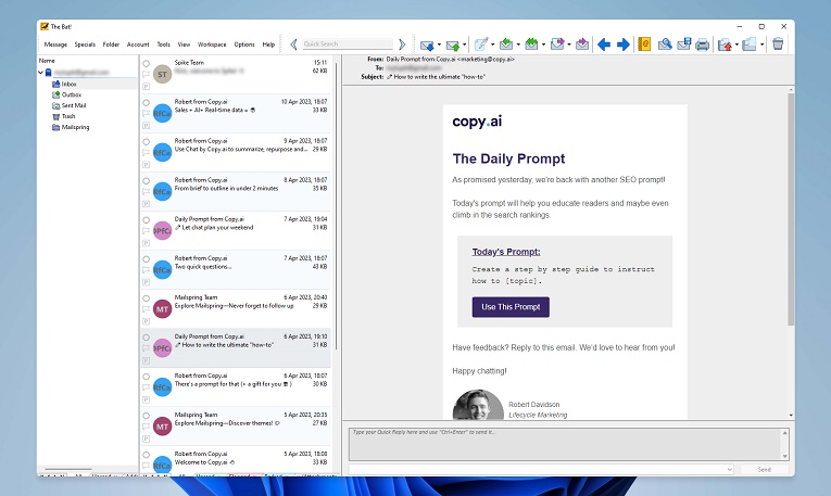 free simple email program windows 10