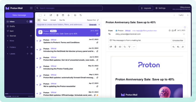 Proton Mail is a privacy and security-conscious email service