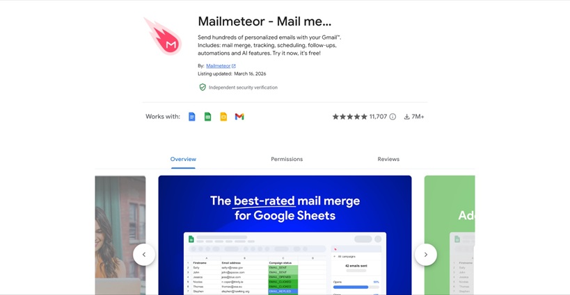 Mailmeteor is a mail merge and bulk email tool built for Gmail