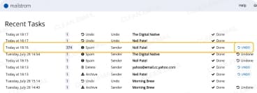 Email automation rules for moving, blocking, expiring, and managing sender messages