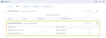 Mailstrom opens the unsubscribe page and creates a Block filter when needed