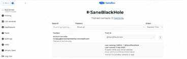 The feature SaneBlackHole in SaneBox