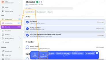 Clean Email bulk unsubscribe with Select All for multiple subscriptions