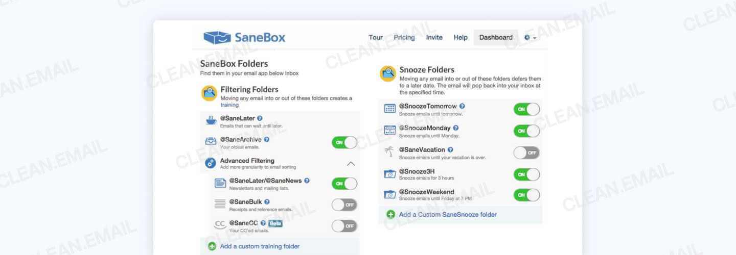 clean email vs sanebox