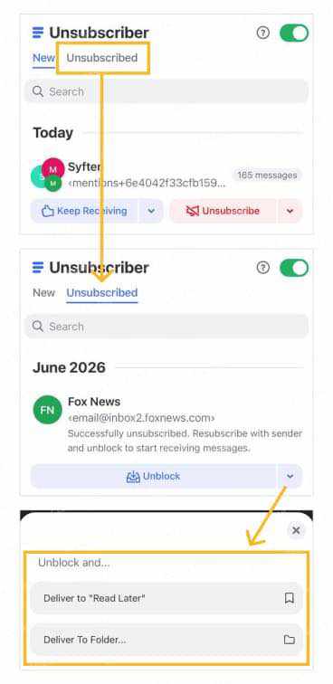 Clean Email tool for unsubscribing and blocking unwanted emails