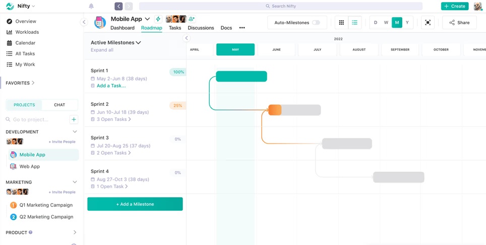 All-in-one collaboration platform Nifty for planning and automation