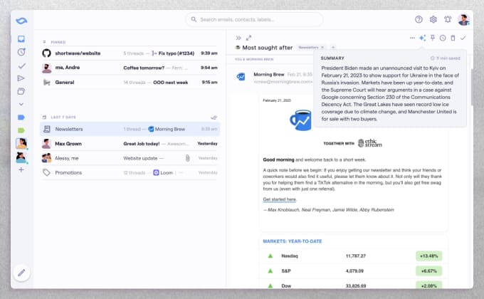 Shortwave is an AI-Powered Inbox Declutter