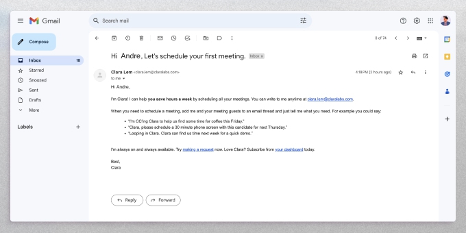 Clara is an AI-powered email management tool