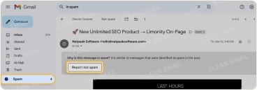 Mark legitimate emails as Not spam in the spam folder