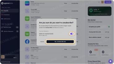 You can choose to also delete the sender's messages