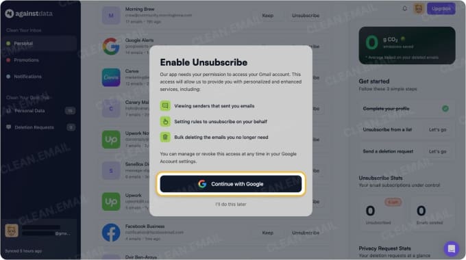 How to unsubscribe from emails in AgainstData