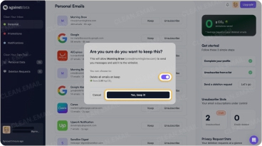 Clean up messages it has identified as subscriptions