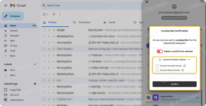Unsubscribe feature