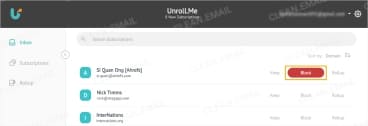 Unroll.Me Block option for newsletters
