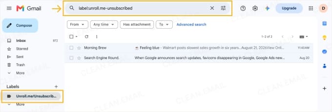 Unroll.Me Block option moving emails to the Unsubscribed folder