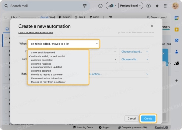 Any email from our regular clients automatically appeared in our New Projects column