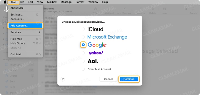 Add Gmail to Apple Mail