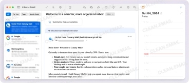 Canary Mail combines encryption with productivity features like read tracking and snooze