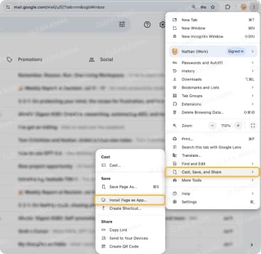 How to install Gmail from Chrome